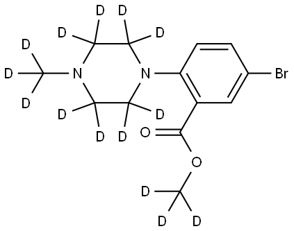 methyl-d3 5-bromo-2-(4-(methyl-d3)piperazin-1-yl-2,2,3,3,5,5,6,6-d8)benzoate Struktur