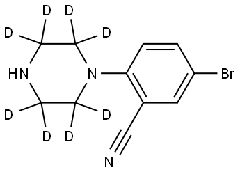 5-bromo-2-(piperazin-1-yl-2,2,3,3,5,5,6,6-d8)benzonitrile Struktur