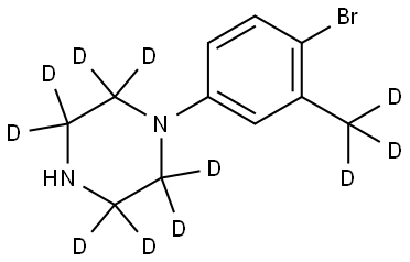 1-(4-bromo-3-(methyl-d3)phenyl)piperazine-2,2,3,3,5,5,6,6-d8 Struktur