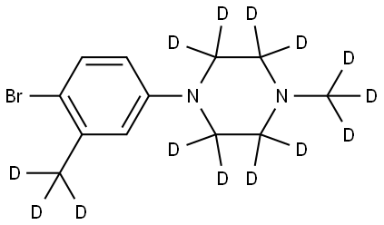 1-(4-bromo-3-(methyl-d3)phenyl)-4-(methyl-d3)piperazine-2,2,3,3,5,5,6,6-d8 Struktur