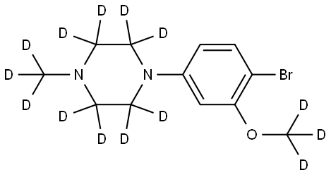 1-(4-bromo-3-(methoxy-d3)phenyl)-4-(methyl-d3)piperazine-2,2,3,3,5,5,6,6-d8 Struktur