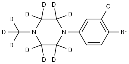 1-(4-bromo-3-chlorophenyl)-4-(methyl-d3)piperazine-2,2,3,3,5,5,6,6-d8 Struktur