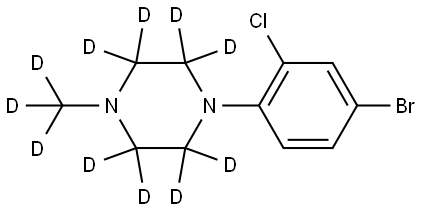 1-(4-bromo-2-chlorophenyl)-4-(methyl-d3)piperazine-2,2,3,3,5,5,6,6-d8 Struktur