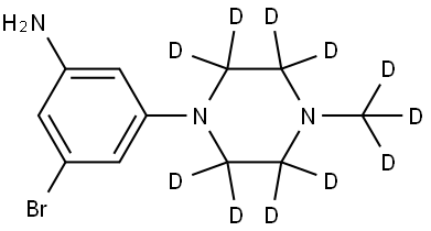 3-bromo-5-(4-(methyl-d3)piperazin-1-yl-2,2,3,3,5,5,6,6-d8)aniline Struktur