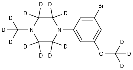 1-(3-bromo-5-(methoxy-d3)phenyl)-4-(methyl-d3)piperazine-2,2,3,3,5,5,6,6-d8 Struktur