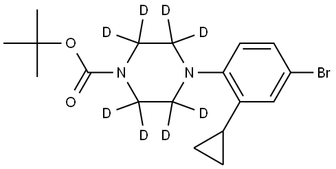 tert-butyl 4-(4-bromo-2-cyclopropylphenyl)piperazine-1-carboxylate-2,2,3,3,5,5,6,6-d8 Struktur