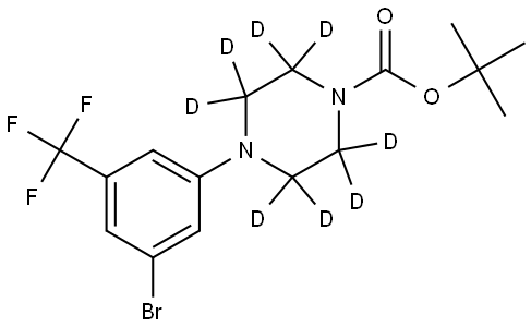 tert-butyl 4-(3-bromo-5-(trifluoromethyl)phenyl)piperazine-1-carboxylate-2,2,3,3,5,5,6,6-d8 Struktur