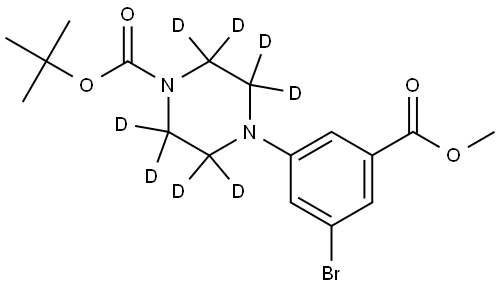 tert-butyl 4-(3-bromo-5-(methoxycarbonyl)phenyl)piperazine-1-carboxylate-2,2,3,3,5,5,6,6-d8 Struktur