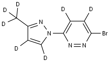 3-bromo-6-(3-(methyl-d3)-1H-pyrazol-1-yl-4,5-d2)pyridazine-4,5-d2 Struktur