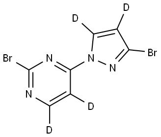 2-bromo-4-(3-bromo-1H-pyrazol-1-yl-4,5-d2)pyrimidine-5,6-d2 Struktur