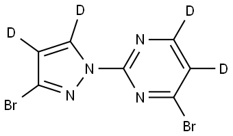 4-bromo-2-(3-bromo-1H-pyrazol-1-yl-4,5-d2)pyrimidine-5,6-d2 Struktur