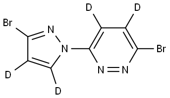 3-bromo-6-(3-bromo-1H-pyrazol-1-yl-4,5-d2)pyridazine-4,5-d2 Struktur