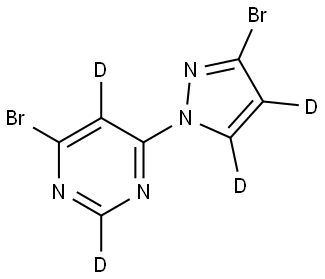 4-bromo-6-(3-bromo-1H-pyrazol-1-yl-4,5-d2)pyrimidine-2,5-d2 Struktur