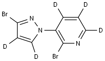 2-bromo-3-(3-bromo-1H-pyrazol-1-yl-4,5-d2)pyridine-4,5,6-d3 Struktur