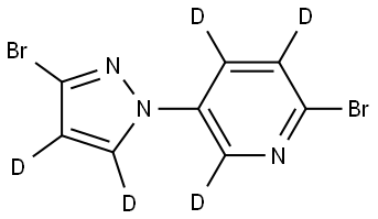 2-bromo-5-(3-bromo-1H-pyrazol-1-yl-4,5-d2)pyridine-3,4,6-d3 Struktur