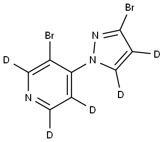 3-bromo-4-(3-bromo-1H-pyrazol-1-yl-4,5-d2)pyridine-2,5,6-d3 Struktur