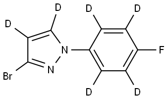 3-bromo-1-(4-fluorophenyl-2,3,5,6-d4)-1H-pyrazole-4,5-d2 Struktur