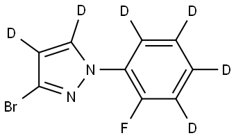 3-bromo-1-(2-fluorophenyl-3,4,5,6-d4)-1H-pyrazole-4,5-d2 Struktur