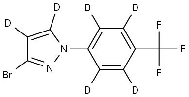 3-bromo-1-(4-(trifluoromethyl)phenyl-2,3,5,6-d4)-1H-pyrazole-4,5-d2 Struktur