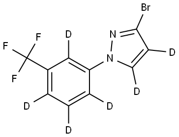 3-bromo-1-(3-(trifluoromethyl)phenyl-2,4,5,6-d4)-1H-pyrazole-4,5-d2 Struktur