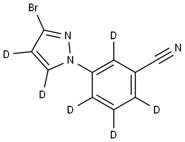 3-(3-bromo-1H-pyrazol-1-yl-4,5-d2)benzonitrile-d4 Struktur