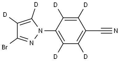 4-(3-bromo-1H-pyrazol-1-yl-4,5-d2)benzonitrile-d4 Struktur