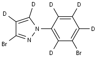 3-bromo-1-(3-bromophenyl-2,4,5,6-d4)-1H-pyrazole-4,5-d2 Struktur