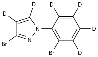 3-bromo-1-(2-bromophenyl-3,4,5,6-d4)-1H-pyrazole-4,5-d2 Struktur