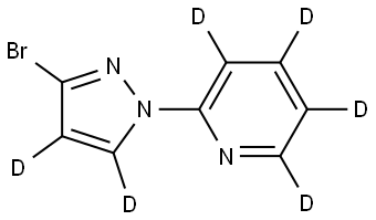 2-(3-bromo-1H-pyrazol-1-yl-4,5-d2)pyridine-3,4,5,6-d4 Struktur