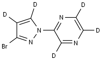 2-(3-bromo-1H-pyrazol-1-yl-4,5-d2)pyrazine-3,5,6-d3 Struktur