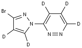 3-(3-bromo-1H-pyrazol-1-yl-4,5-d2)pyridazine-4,5,6-d3 Struktur