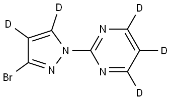 2-(3-bromo-1H-pyrazol-1-yl-4,5-d2)pyrimidine-4,5,6-d3 Struktur