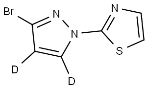 2-(3-bromo-1H-pyrazol-1-yl-4,5-d2)thiazole Struktur