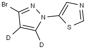 5-(3-bromo-1H-pyrazol-1-yl-4,5-d2)thiazole Struktur