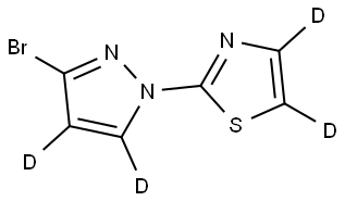 2-(3-bromo-1H-pyrazol-1-yl-4,5-d2)thiazole-4,5-d2 Struktur