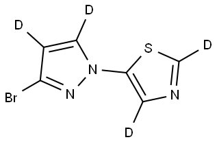 5-(3-bromo-1H-pyrazol-1-yl-4,5-d2)thiazole-2,4-d2 Struktur