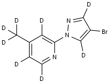 2-(4-bromo-1H-pyrazol-1-yl-3,5-d2)-4-(methyl-d3)pyridine-3,5,6-d3 Struktur