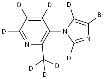 3-(4-bromo-1H-imidazol-1-yl-2,5-d2)-2-(methyl-d3)pyridine-4,5,6-d3 Struktur