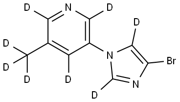 3-(4-bromo-1H-imidazol-1-yl-2,5-d2)-5-(methyl-d3)pyridine-2,4,6-d3 Struktur