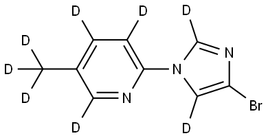 2-(4-bromo-1H-imidazol-1-yl-2,5-d2)-5-(methyl-d3)pyridine-3,4,6-d3 Struktur