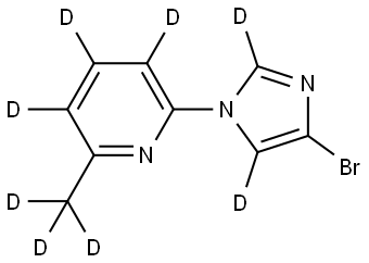 2-(4-bromo-1H-imidazol-1-yl-2,5-d2)-6-(methyl-d3)pyridine-3,4,5-d3 Struktur