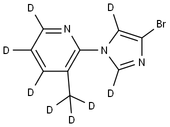 2-(4-bromo-1H-imidazol-1-yl-2,5-d2)-3-(methyl-d3)pyridine-4,5,6-d3 Struktur