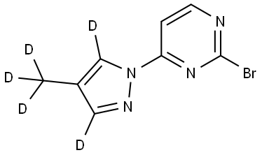 2-bromo-4-(4-(methyl-d3)-1H-pyrazol-1-yl-3,5-d2)pyrimidine Struktur