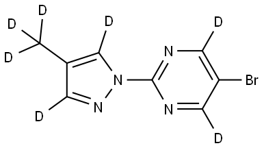 5-bromo-2-(4-(methyl-d3)-1H-pyrazol-1-yl-3,5-d2)pyrimidine-4,6-d2 Struktur