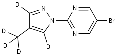 5-bromo-2-(4-(methyl-d3)-1H-pyrazol-1-yl-3,5-d2)pyrimidine Struktur