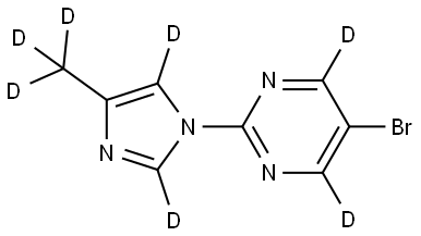 5-bromo-2-(4-(methyl-d3)-1H-imidazol-1-yl-2,5-d2)pyrimidine-4,6-d2 Struktur