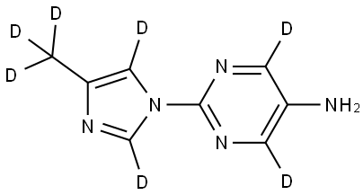 2-(4-(methyl-d3)-1H-imidazol-1-yl-2,5-d2)pyrimidin-4,6-d2-5-amine Struktur