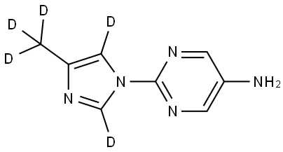 2-(4-(methyl-d3)-1H-imidazol-1-yl-2,5-d2)pyrimidin-5-amine Struktur