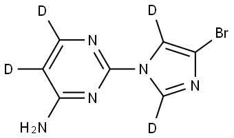 2-(4-bromo-1H-imidazol-1-yl-2,5-d2)pyrimidin-5,6-d2-4-amine Struktur