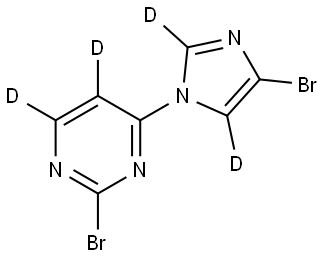 2-bromo-4-(4-bromo-1H-imidazol-1-yl-2,5-d2)pyrimidine-5,6-d2 Struktur